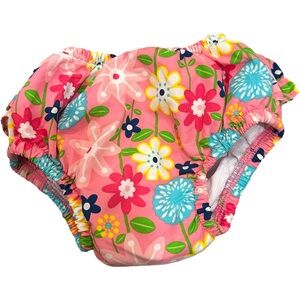 GUC i play. Medium (12 months) Floral Pink Swim Diaper Cover